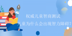权威儿童智商测试-儿童为什么会出现智力障碍？